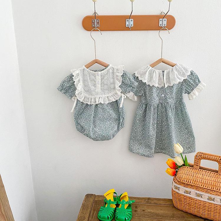 ベビー服 キッズ服 姉妹コーデ 姉妹リンク ロンパース ワンピース ドレス キッズ ベビー 姉妹 コーデ お揃い おそろい コーデセット 女の子 子供服 70 80 90 100 |  | 02