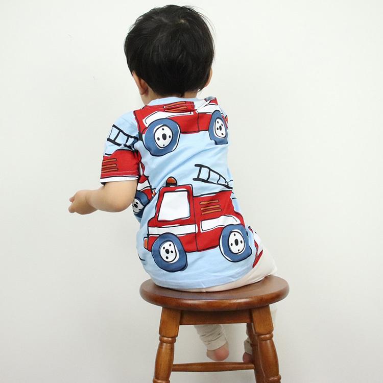 Tシャツ キッズ ベビー カットソー シャツ トップス ベビー服 男の子 子ども服 半袖 秋 春 夏 可愛い 韓国 綿 コットン 綿 消防車 はしご車 80 |  | 11