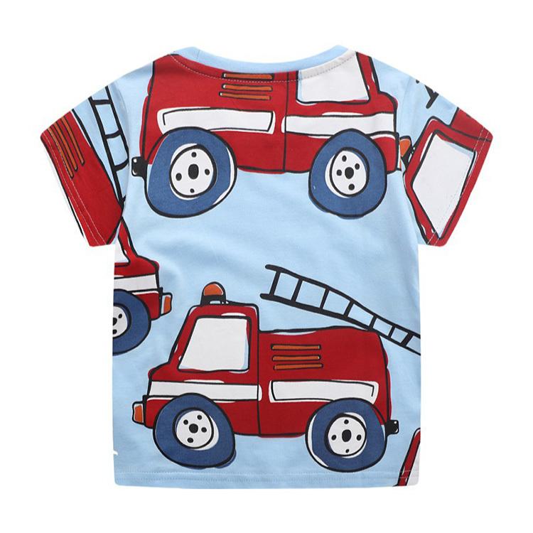 Tシャツ キッズ ベビー カットソー シャツ トップス ベビー服 男の子 子ども服 半袖 秋 春 夏 可愛い 韓国 綿 コットン 綿 消防車 はしご車 80 |  | 02