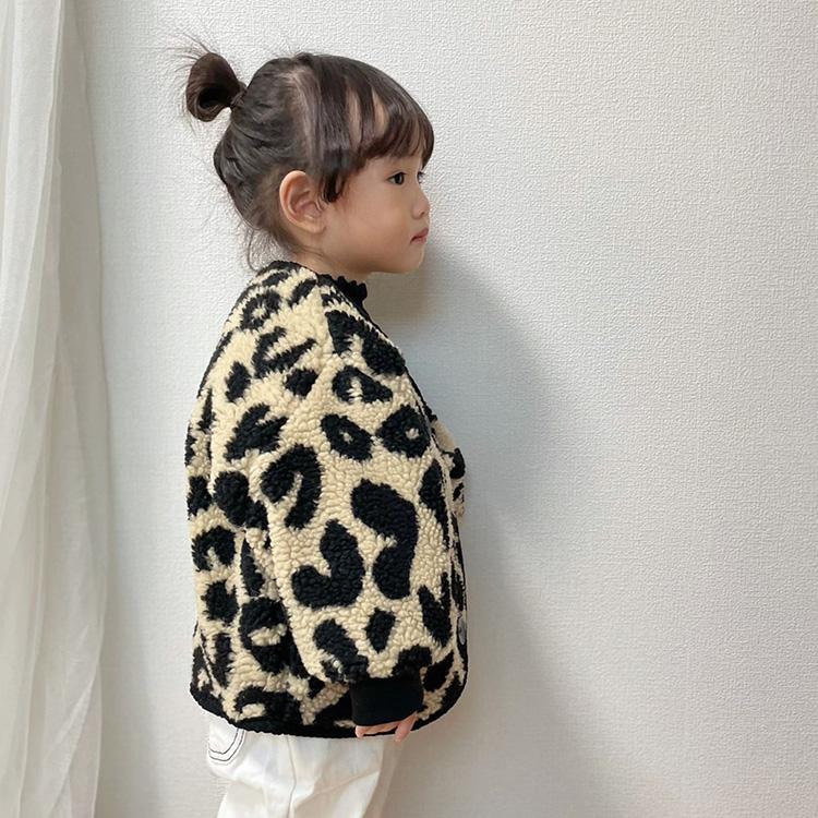 ボアジャケット ヒョウ柄 レオパード もこもこ アウター トップス 裏起毛 ベビー キッズ 女の子 男の子 長袖 冬 防寒 暖かい おしゃれ 可愛い ベビー服 子ども服 |  | 07