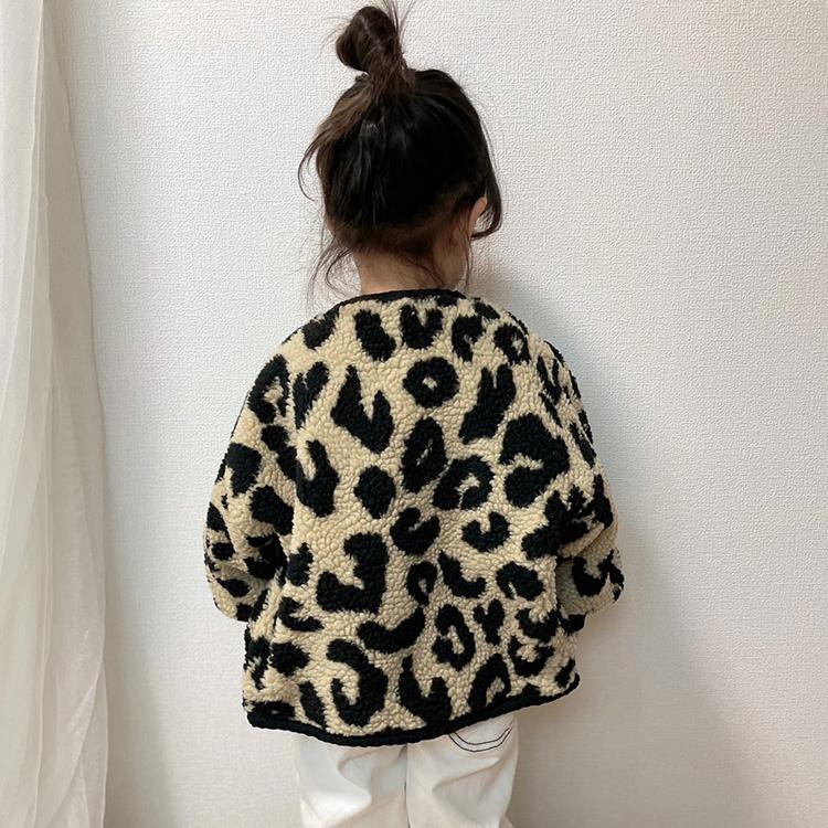 ボアジャケット ヒョウ柄 レオパード もこもこ アウター トップス 裏起毛 ベビー キッズ 女の子 男の子 長袖 冬 防寒 暖かい おしゃれ 可愛い ベビー服 子ども服 |  | 08