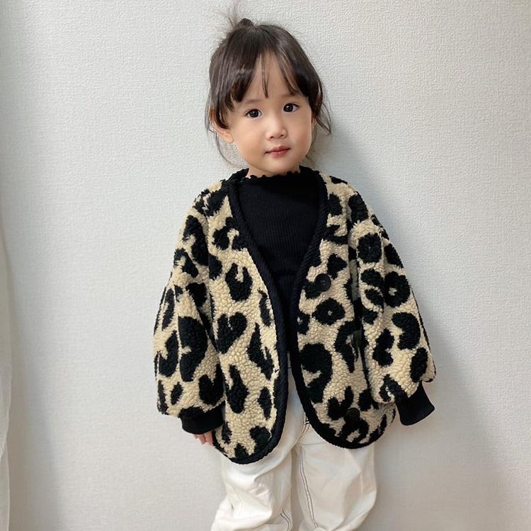 ボアジャケット ヒョウ柄 レオパード もこもこ アウター トップス 裏起毛 ベビー キッズ 女の子 男の子 長袖 冬 防寒 暖かい おしゃれ 可愛い ベビー服 子ども服 |  | 09