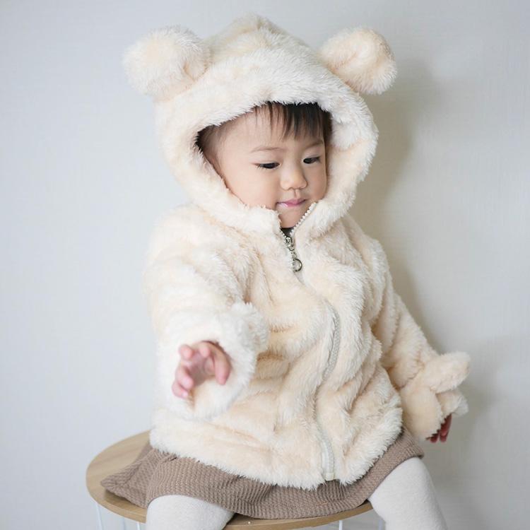 ボアジャケット もこもこ アウター トップス クマ 熊耳 フード ベビー キッズ 女の子 男の子 長袖 冬 暖かい おしゃれ 可愛い ベビー服 子ども服 80 90 100 110 |  | 09