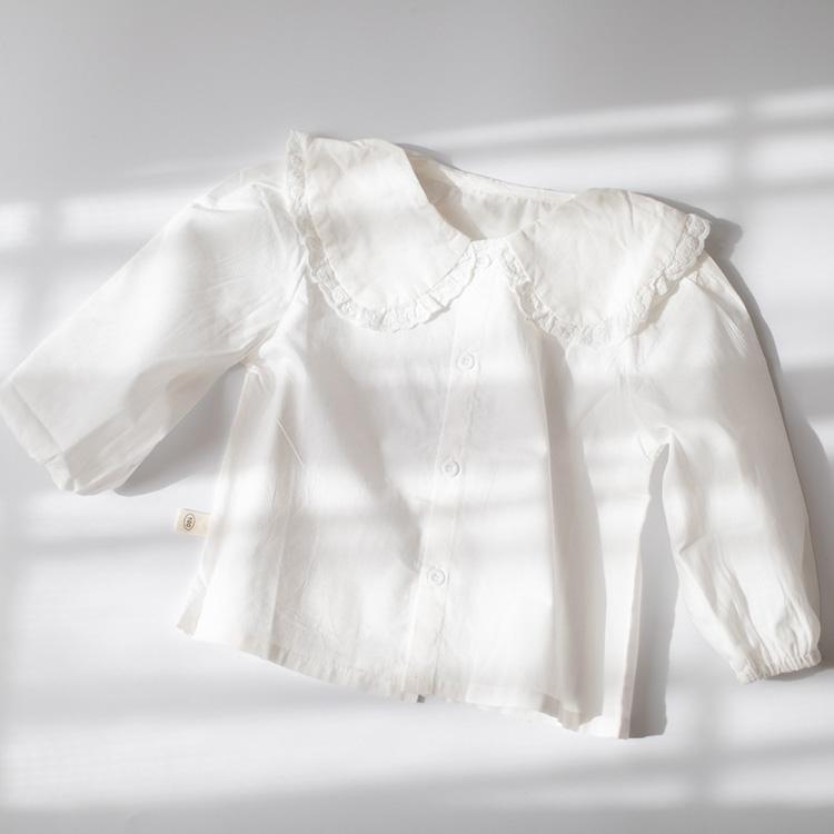 ブラウス シャツ 丸襟 トップス ピーターパンカラー 女の子 ベビー服 子供服 無地 長袖 秋 冬 春 秋冬 可愛い キッズ ベビー 韓国 コットン 80 90 100 110 |  | 01