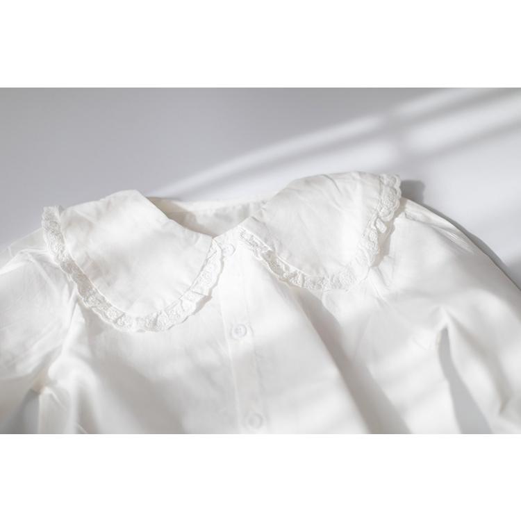 ブラウス シャツ 丸襟 トップス ピーターパンカラー 女の子 ベビー服 子供服 無地 長袖 秋 冬 春 秋冬 可愛い キッズ ベビー 韓国 コットン 80 90 100 110 |  | 02