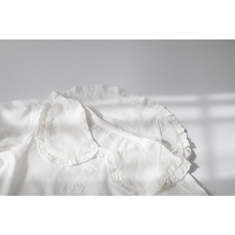 ブラウス シャツ 丸襟 トップス ピーターパンカラー 女の子 ベビー服 子供服 無地 長袖 秋 冬 春 秋冬 可愛い キッズ ベビー 韓国 コットン 80 90 100 110 |  | 03