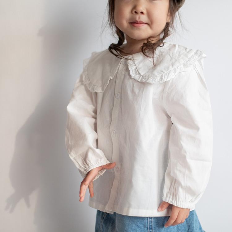 ブラウス シャツ 丸襟 トップス ピーターパンカラー 女の子 ベビー服 子供服 無地 長袖 秋 冬 春 秋冬 可愛い キッズ ベビー 韓国 コットン 80 90 100 110 |  | 07