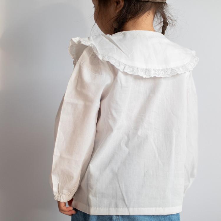 ブラウス シャツ 丸襟 トップス ピーターパンカラー 女の子 ベビー服 子供服 無地 長袖 秋 冬 春 秋冬 可愛い キッズ ベビー 韓国 コットン 80 90 100 110 |  | 09