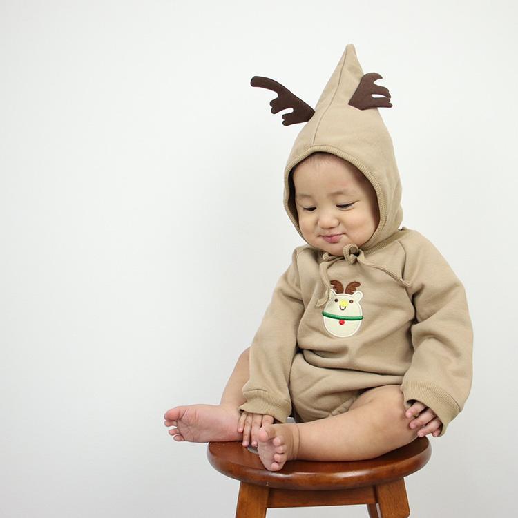 ベビー服 ロンパース ボンネット 子ども服 男の子 女の子 裏起毛 暖かい クリスマス サンタ トナカイ ベビー キッズ 長袖 ボンネット付き おしゃれ 可愛い 韓国 |  | 14