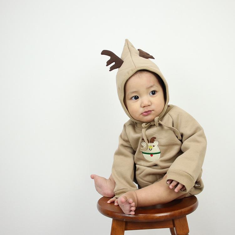 ベビー服 ロンパース ボンネット 子ども服 男の子 女の子 裏起毛 暖かい クリスマス サンタ トナカイ ベビー キッズ 長袖 ボンネット付き おしゃれ 可愛い 韓国 |  | 15