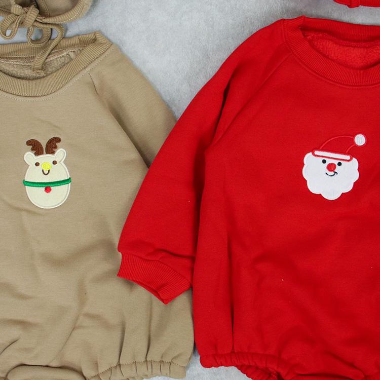 ベビー服 ロンパース ボンネット 子ども服 男の子 女の子 裏起毛 暖かい クリスマス サンタ トナカイ ベビー キッズ 長袖 ボンネット付き おしゃれ 可愛い 韓国 |  | 05