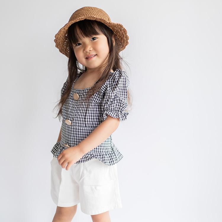 セットアップ 上下セット 女の子 ベビー服 子供服 服 ベビー 子供 赤ちゃん 夏 チェック 半袖 パフスリーブ おしゃれ かわいい セパレート 韓国 80 90 100 110 |  | 11