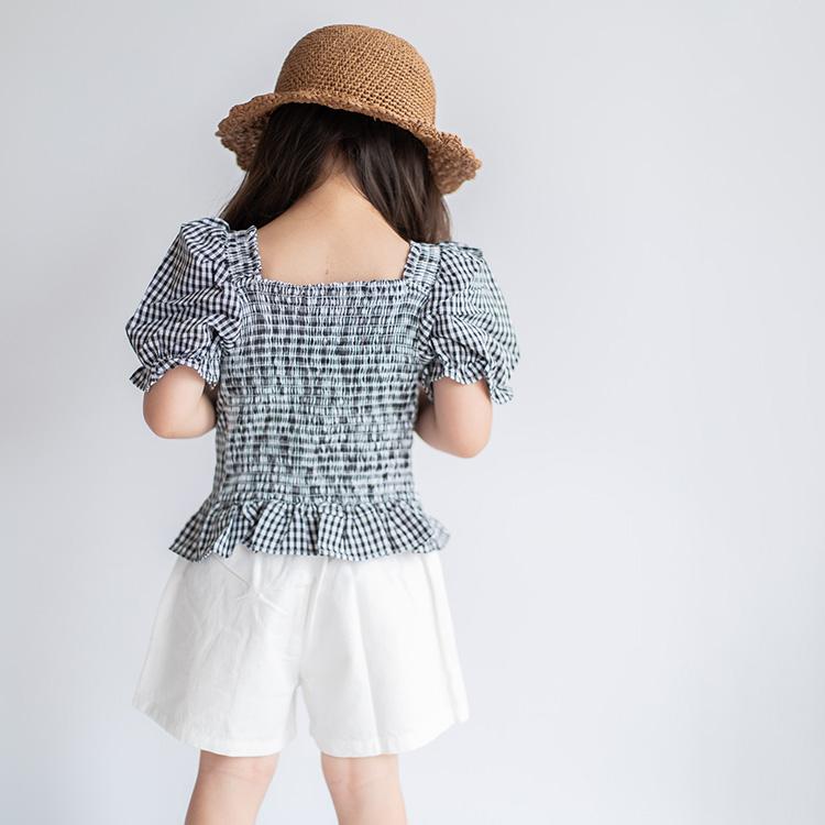 セットアップ 上下セット 女の子 ベビー服 子供服 服 ベビー 子供 赤ちゃん 夏 チェック 半袖 パフスリーブ おしゃれ かわいい セパレート 韓国 80 90 100 110 |  | 13