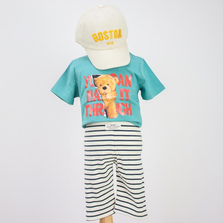 Tシャツ キッズ ベビー服 子ども服 服 ベビー 子ども カットソー シャツ トップス 女の子 男の子 半袖 秋 春 夏 かわいい クマ 韓国 韓国ベビー服 コットン 綿 |  | 05
