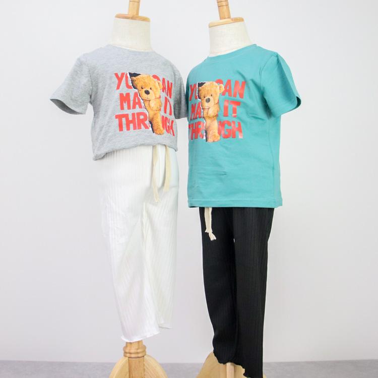 Tシャツ キッズ ベビー服 子ども服 服 ベビー 子ども カットソー シャツ トップス 女の子 男の子 半袖 秋 春 夏 かわいい クマ 韓国 韓国ベビー服 コットン 綿 |  | 08