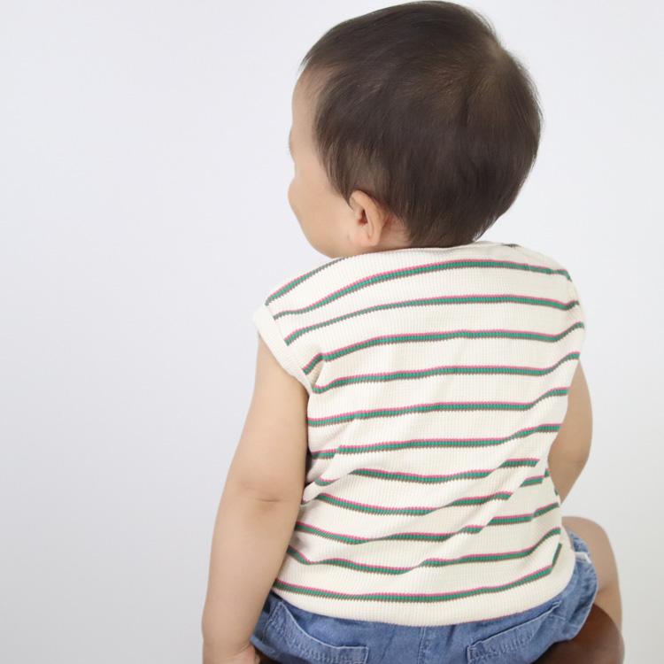 タンクトップ キッズ ベビー服 子ども服 服 ベビー 子ども トップス 女の子 男の子 ノースリーブ 夏 かわいい ボーダー 韓国 コットン 綿 80 90 100 110 |  | 12