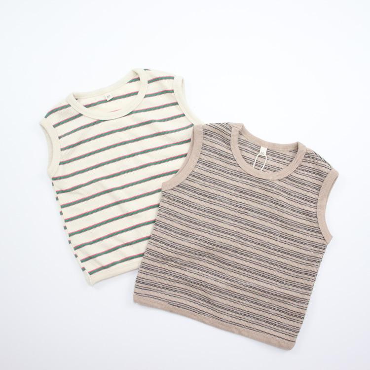 タンクトップ キッズ ベビー服 子ども服 服 ベビー 子ども トップス 女の子 男の子 ノースリーブ 夏 かわいい ボーダー 韓国 コットン 綿 80 90 100 110 |  | 01