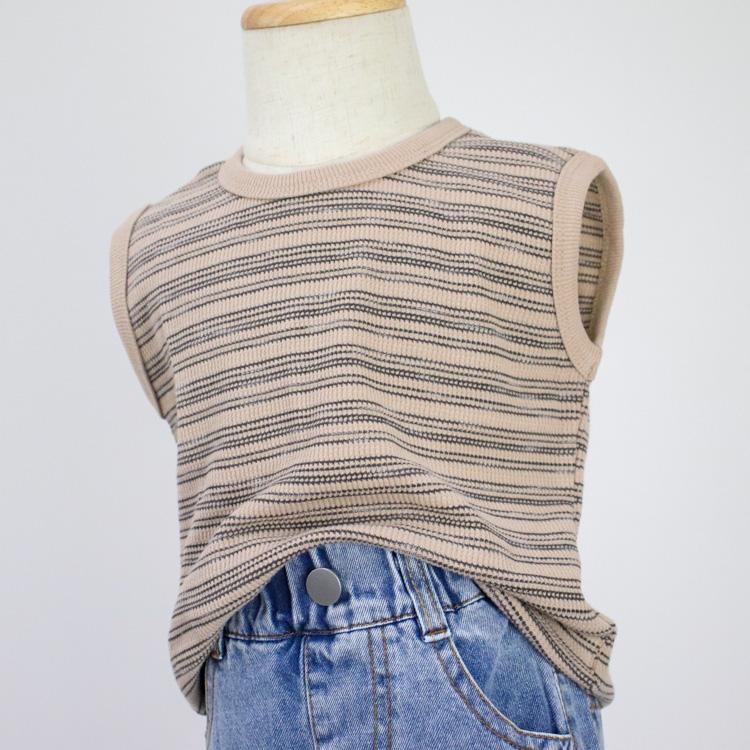 タンクトップ キッズ ベビー服 子ども服 服 ベビー 子ども トップス 女の子 男の子 ノースリーブ 夏 かわいい ボーダー 韓国 コットン 綿 80 90 100 110 |  | 06