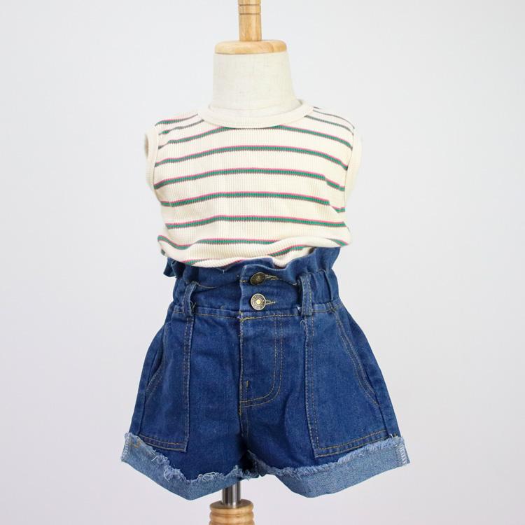 タンクトップ キッズ ベビー服 子ども服 服 ベビー 子ども トップス 女の子 男の子 ノースリーブ 夏 かわいい ボーダー 韓国 コットン 綿 80 90 100 110 |  | 07
