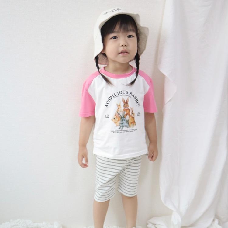 Tシャツ キッズ ベビー服 子ども服 服 ベビー 子ども カットソー シャツ トップス 女の子 男の子 半袖 秋 春 夏 かわいい うさぎ 韓国 韓国ベビー服 コットン |  | 17