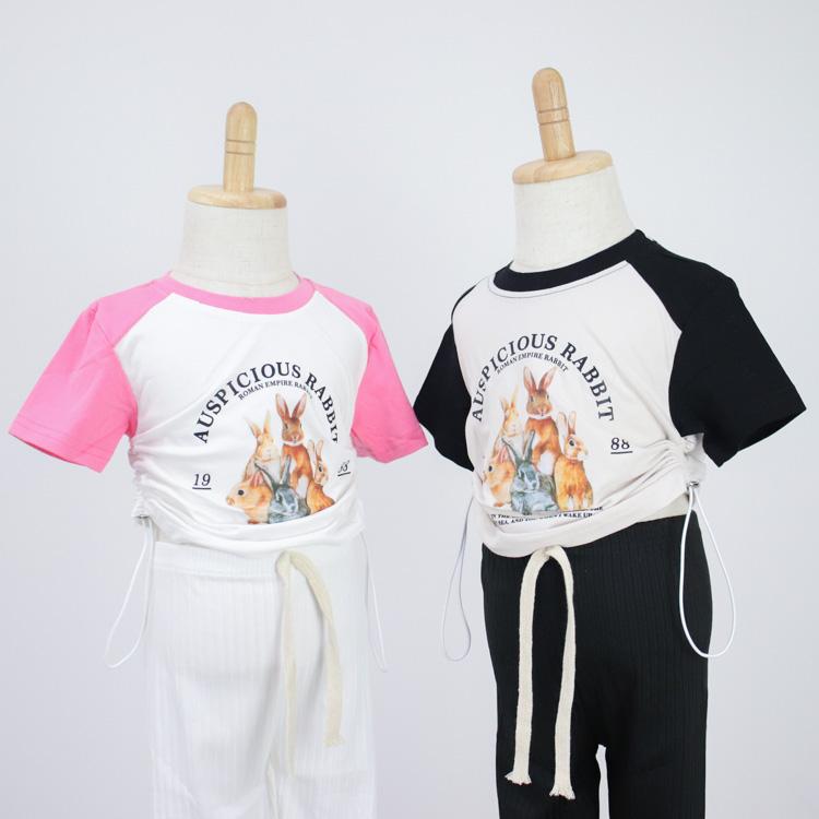 Tシャツ キッズ ベビー服 子ども服 服 ベビー 子ども カットソー シャツ トップス 女の子 男の子 半袖 秋 春 夏 かわいい うさぎ 韓国 韓国ベビー服 コットン |  | 07