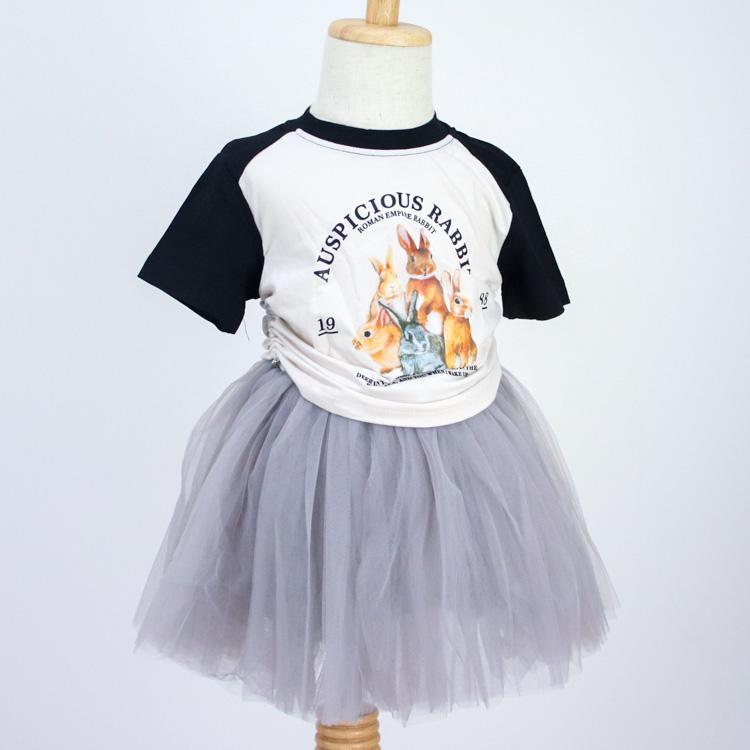 Tシャツ キッズ ベビー服 子ども服 服 ベビー 子ども カットソー シャツ トップス 女の子 男の子 半袖 秋 春 夏 かわいい うさぎ 韓国 韓国ベビー服 コットン |  | 09