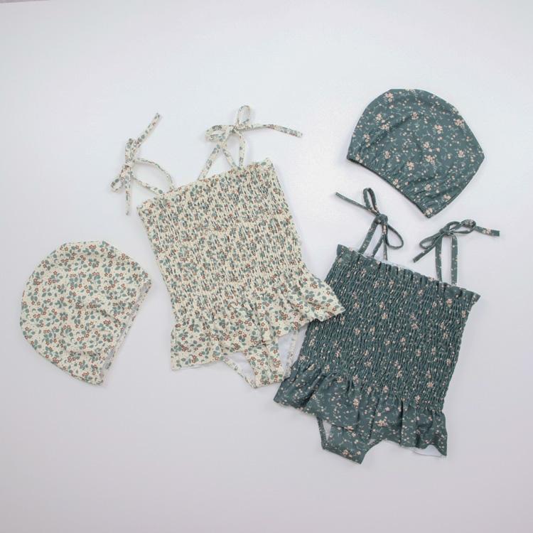 水着 女の子 フリル 夏 ワンピース オールインワン ベビー キッズ 子ども ベビー水着 ビキニ 花柄 子供用 こども 女子 キャップ 帽子 水遊び プール 海 |  | 01