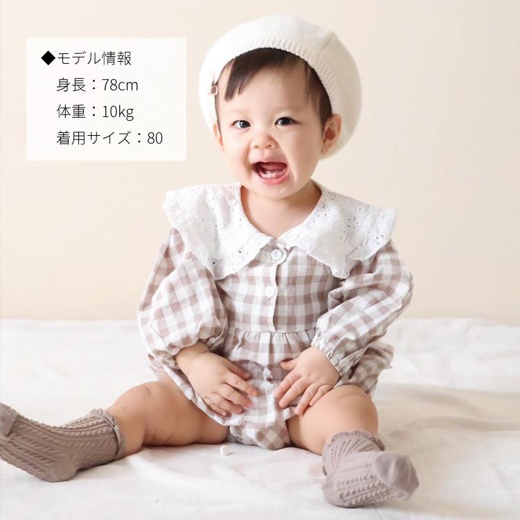 ロンパース ベビー服 ベビー キッズ 子供服 子ども服 服 秋 冬 春 子ども 子供 新生児 赤ちゃん 女の子 長袖 丸襟 レース チェック |  | 10