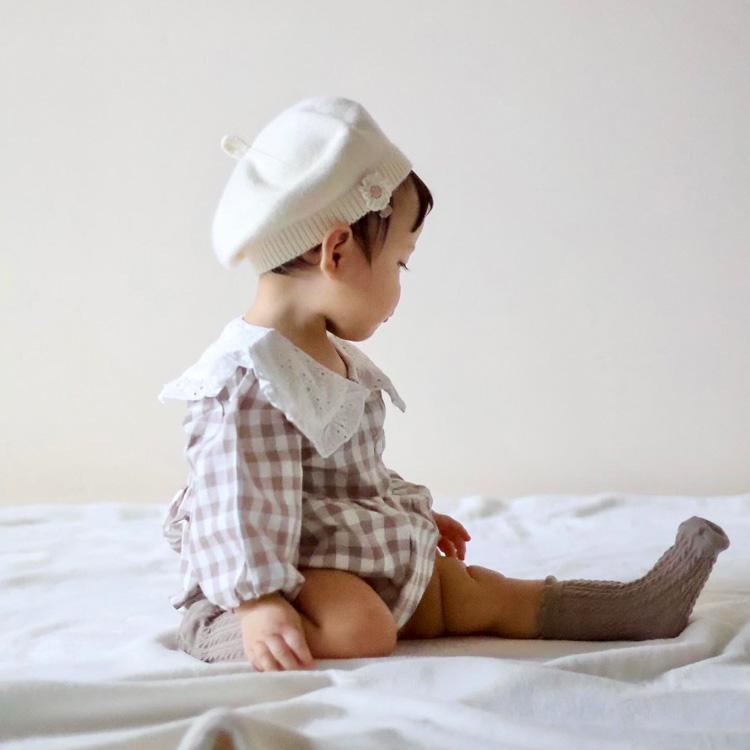 ロンパース ベビー服 ベビー キッズ 子供服 子ども服 服 秋 冬 春 子ども 子供 新生児 赤ちゃん 女の子 長袖 丸襟 レース チェック |  | 12