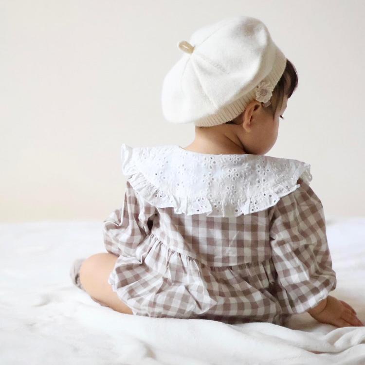 ロンパース ベビー服 ベビー キッズ 子供服 子ども服 服 秋 冬 春 子ども 子供 新生児 赤ちゃん 女の子 長袖 丸襟 レース チェック |  | 13