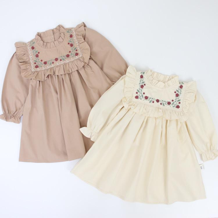 ワンピース ドレス ベビー キッズ ベビー服 子供服 子ども服 服 子ども 子供 赤ちゃん 姉妹 お揃い 女の子 長袖 刺繍 秋 春 冬 おしゃれ 姉妹コーデ |  | 01