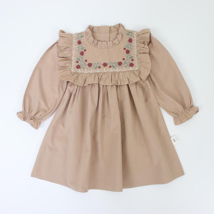 ワンピース ドレス ベビー キッズ ベビー服 子供服 子ども服 服 子ども 子供 赤ちゃん 姉妹 お揃い 女の子 長袖 刺繍 秋 春 冬 おしゃれ 姉妹コーデ |  | 04