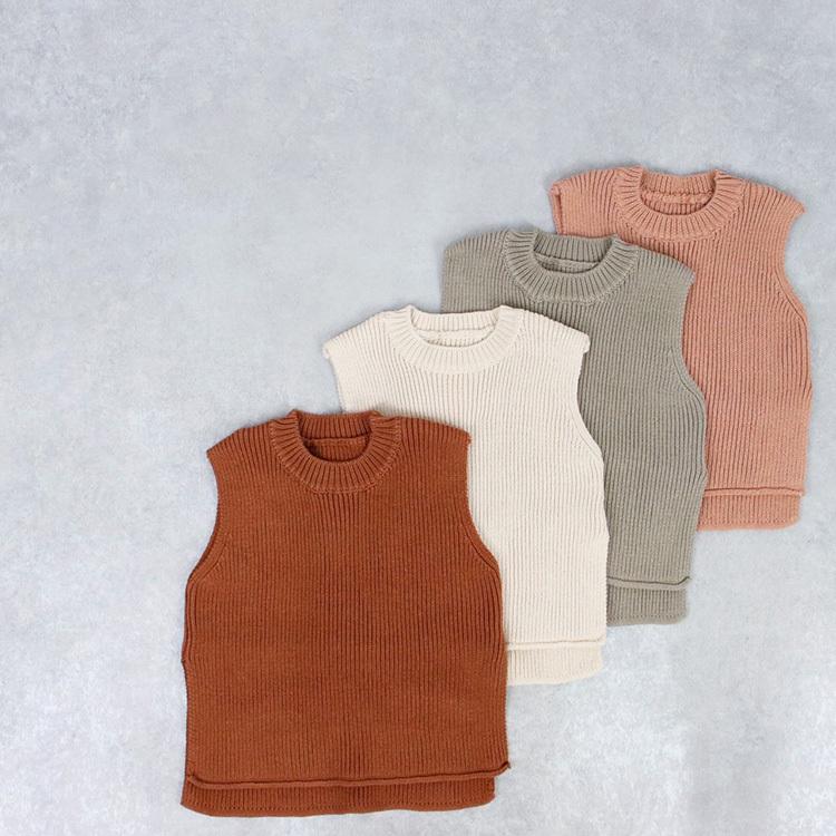 ベビー服 ベスト 子ども服 男の子 女の子 ベビー キッズ 春 秋 冬 秋冬 ニット ノースリーブ 丸襟 秋服 冬服 可愛い かわいい 70 80 90 出産祝い 韓国 70 |  | 01
