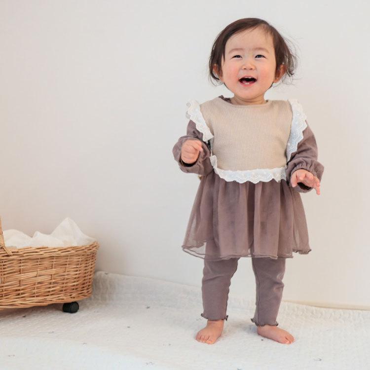 スタイ よだれかけ ビブ ベスト エプロン レイヤード レース フリル ワッフル スタイベスト フリルベスト フリルエプロン レースビブ 女の子 サイドリボン |  | 14