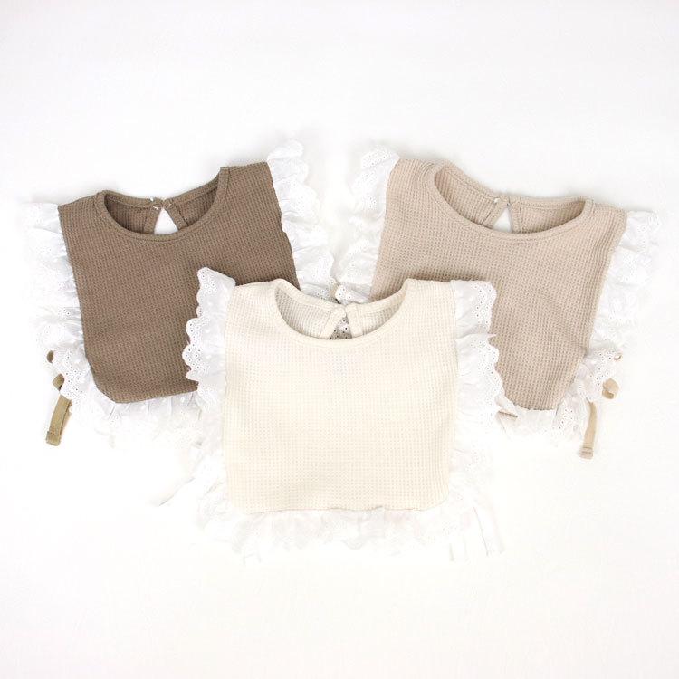 スタイ よだれかけ ビブ ベスト エプロン レイヤード レース フリル ワッフル スタイベスト フリルベスト フリルエプロン レースビブ 女の子 サイドリボン |  | 04