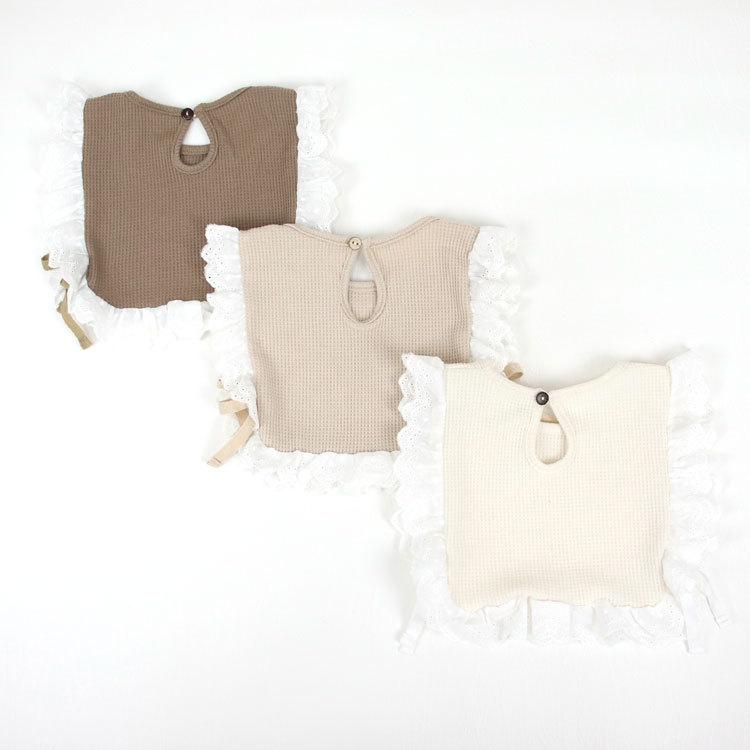 スタイ よだれかけ ビブ ベスト エプロン レイヤード レース フリル ワッフル スタイベスト フリルベスト フリルエプロン レースビブ 女の子 サイドリボン |  | 07