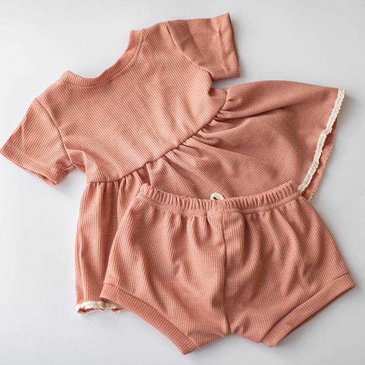 ベビー服 セットアップ 子供服 子ども服 女の子 ベビー キッズ 春 夏 シンプル ワッフル フリル 半袖 夏服 春服 可愛い かわいい 保育園 幼稚園 80 90 100 |  | 02