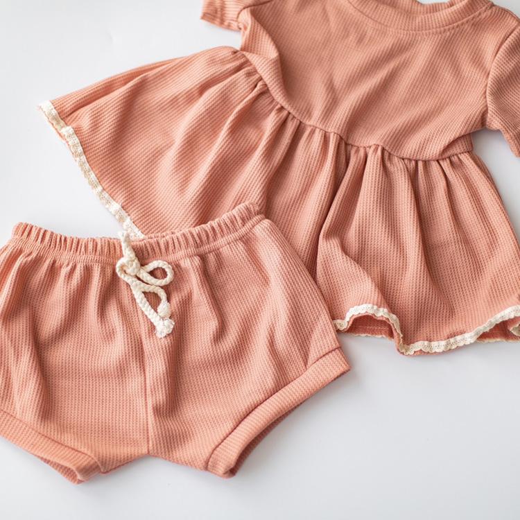 ベビー服 セットアップ 子供服 子ども服 女の子 ベビー キッズ 春 夏 シンプル ワッフル フリル 半袖 夏服 春服 可愛い かわいい 保育園 幼稚園 80 90 100 |  | 03