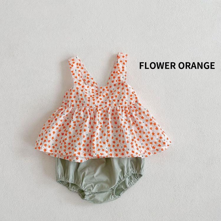 ベビー服 セットアップ 子供服 子ども服 女の子 ベビー キッズ 春 夏 シンプル 花柄 フリル ノースリーブ 夏服 春服 おしゃれ 可愛い かわいい 保育園 幼稚園 70 |  | 01