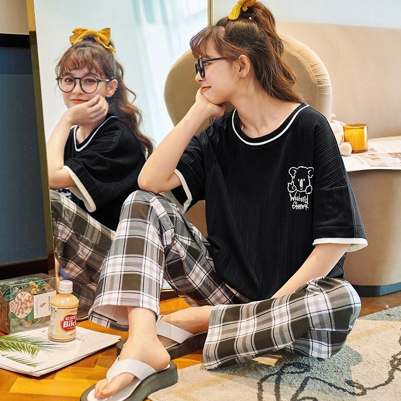 ルームウェア レディース パジャマ 部屋着 上下セット セットアップ 半袖 ロングパンツ 長ズボン 夏 春 秋 可愛い 薄手 修学旅行 入院 産後 旅行 外出 綿 |  | 13