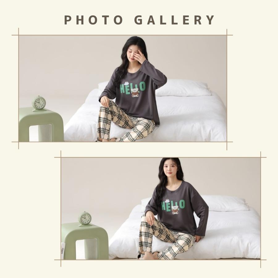 綿100% ルームウェア レディース セットアップ 上下セット 春 夏 秋 冬 春用 夏用 秋用 冬用 春夏 秋冬 長袖 長ズボン ロングTシャツ ロングパンツ 薄手 |  | 10