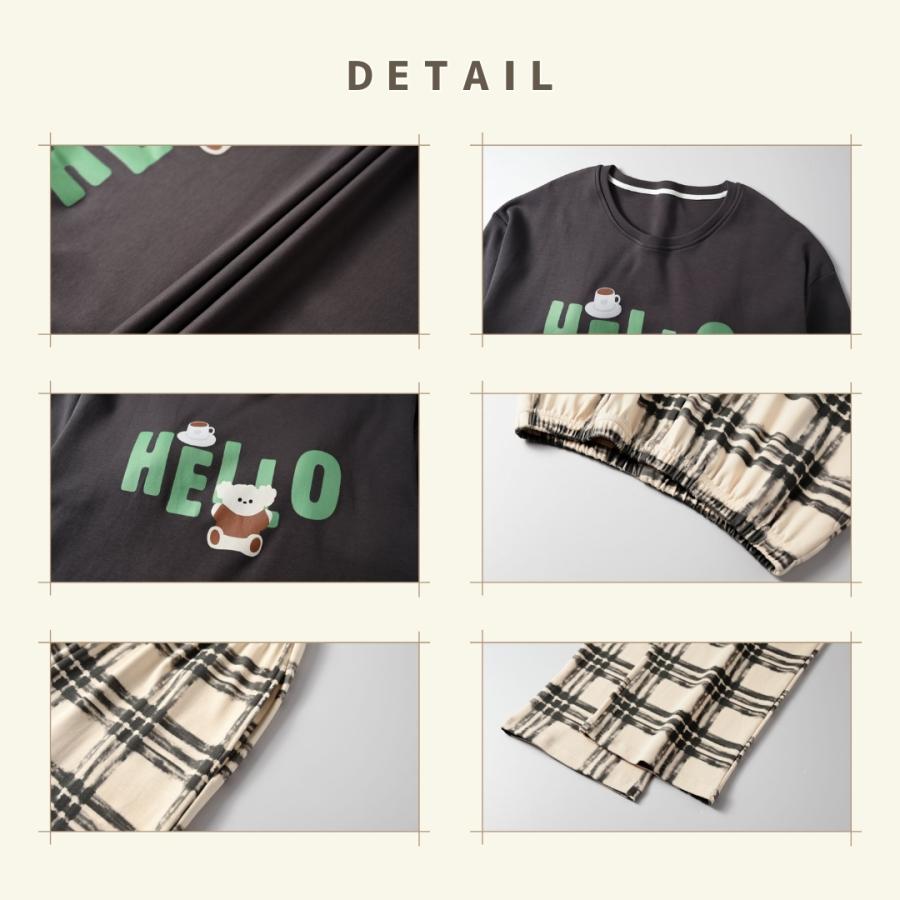 綿100% ルームウェア レディース セットアップ 上下セット 春 夏 秋 冬 春用 夏用 秋用 冬用 春夏 秋冬 長袖 長ズボン ロングTシャツ ロングパンツ 薄手 |  | 12