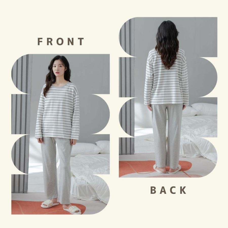 綿100% ルームウェア レディース セットアップ 上下セット 春 夏 秋 冬 春用 夏用 秋用 冬用 春夏 秋冬 長袖 長ズボン ロングTシャツ ロングパンツ 薄手 |  | 17