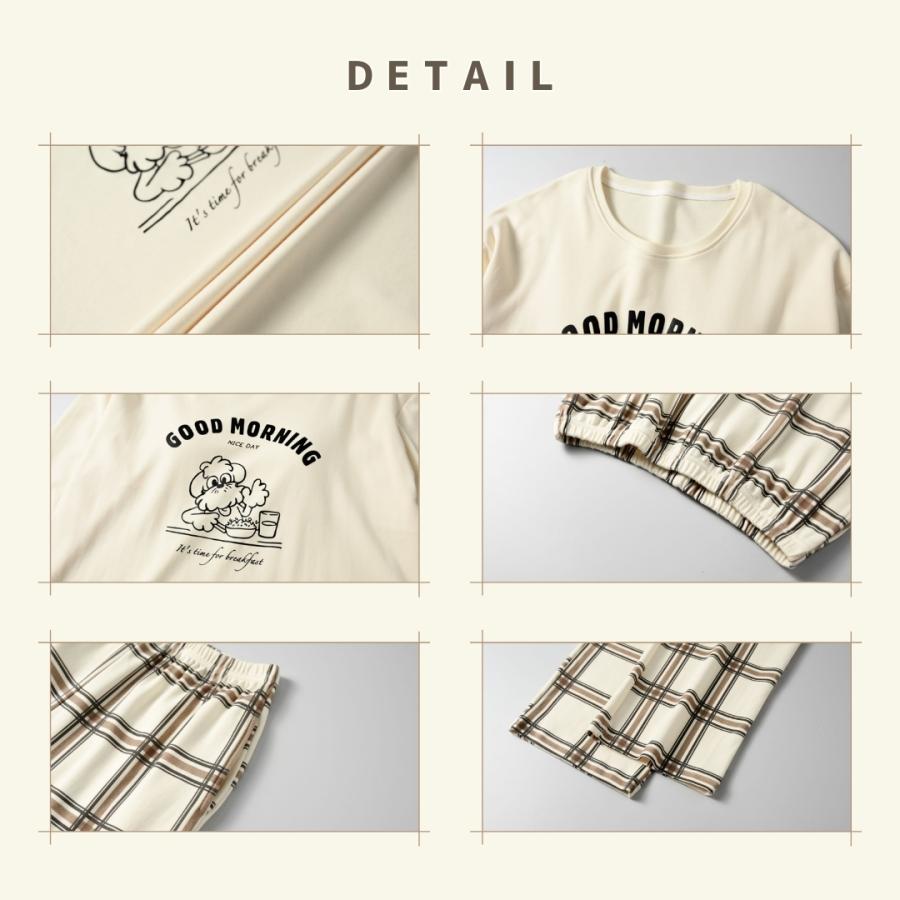 綿100% ルームウェア レディース セットアップ 上下セット 春 夏 秋 冬 春用 夏用 秋用 冬用 春夏 秋冬 長袖 長ズボン ロングTシャツ ロングパンツ 薄手 |  | 09