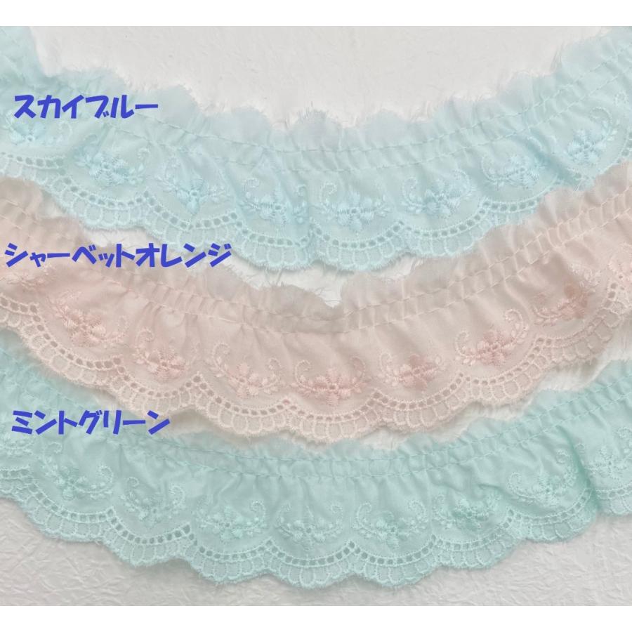 ゆめかわ♪手染めダブルフリルレース☆オーガンジー☆パステルレインボー 楽天市場】チュール レース ゆめかわ フラワー 約42～50mm幅 3y □ 3