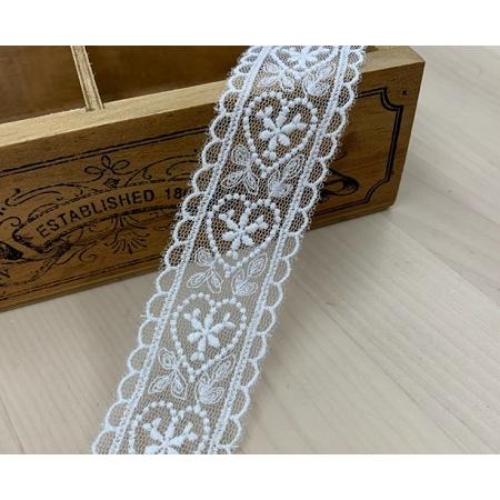両山チュールレース ハートとお花　オフホワイト　日本製 30mm巾 No.KY24181 :KY24181:はんどくらふとCOCO - 通販 -  Yahoo!ショッピング