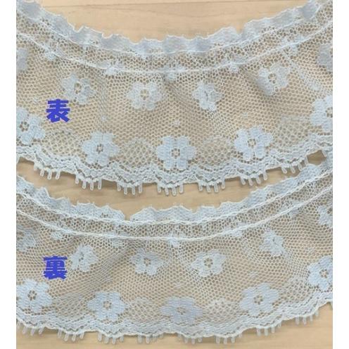ラッセルフリルレース 小花 約41mm巾 4色 No.YMD-17882 : はんどくら