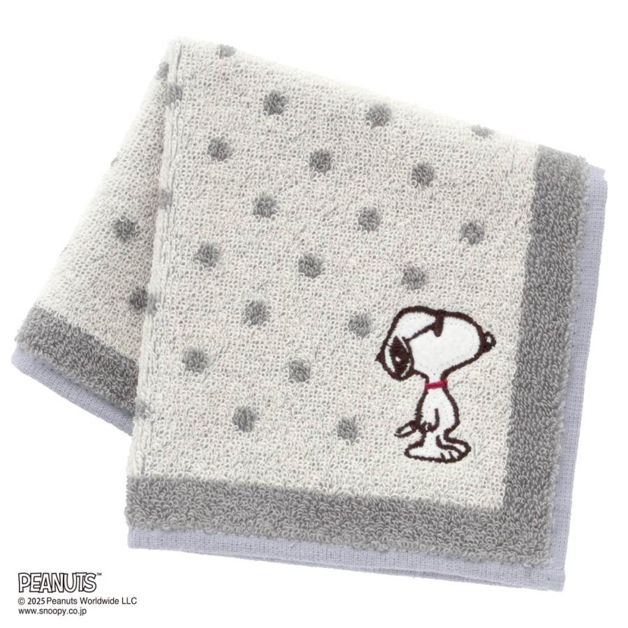 PEANUTS スヌーピー メンズ タオルハンカチ ドット ジョー・クール刺繍