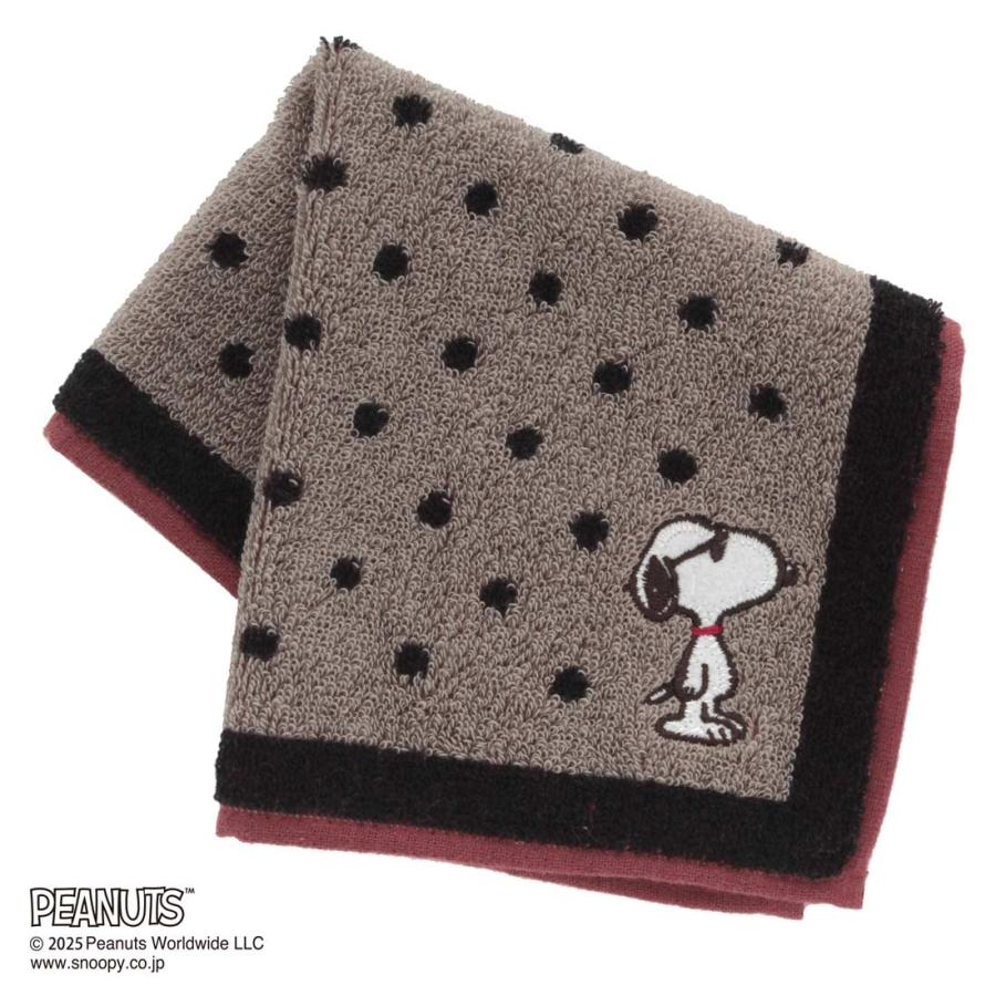 PEANUTS スヌーピー メンズ タオルハンカチ ドット ジョー・クール刺繍