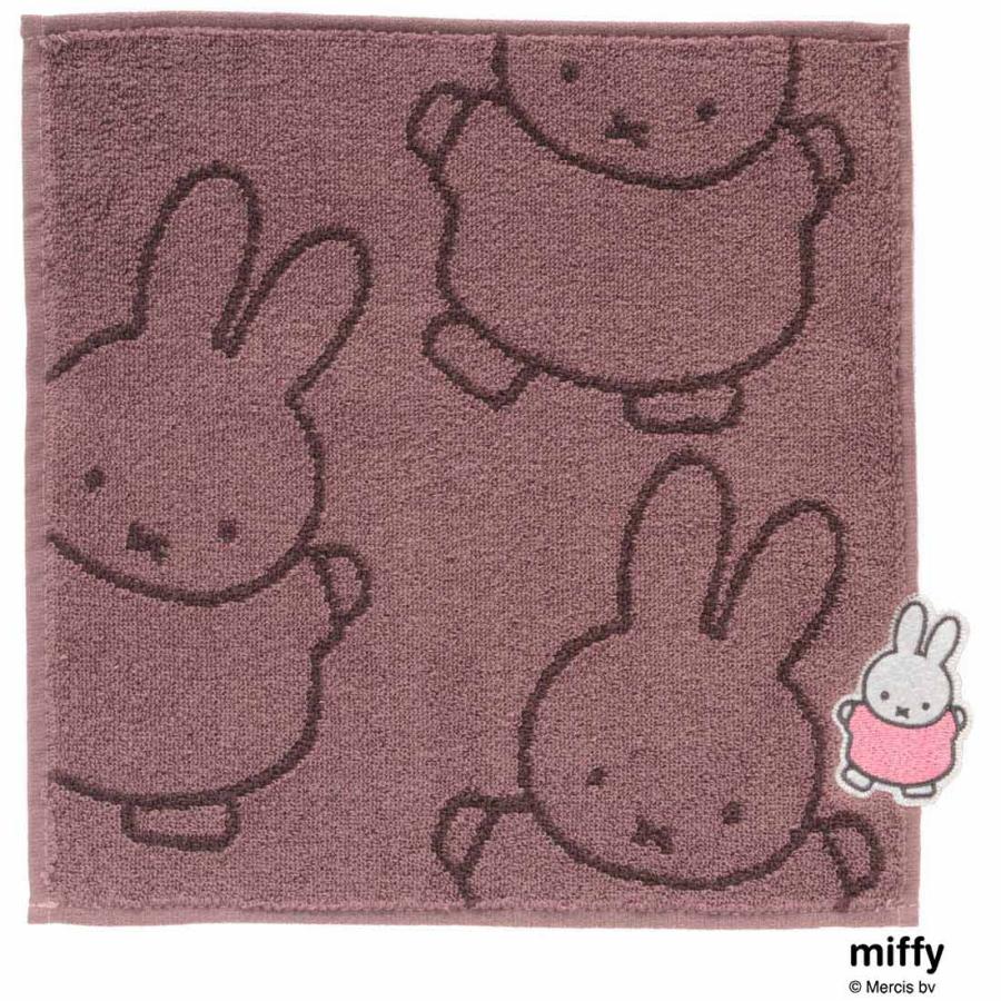 Miffy（ミッフィー） タオルハンカチ 飛び出しアップリケ グレー